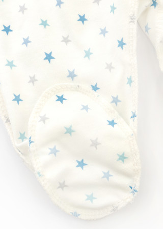 Newborn Hospital Set: Side-Tie Shirt and Footed Pants with Outside Seams