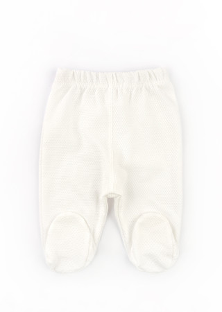 Newborn outfit: cotton gown, footed pants, and hat for the first days