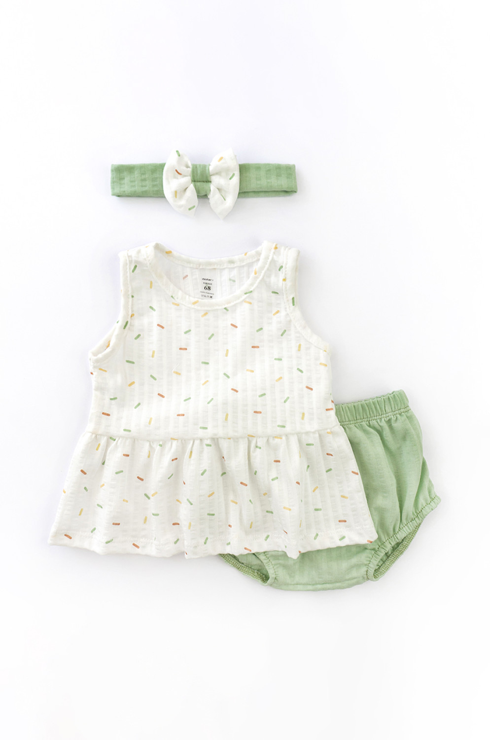 Baby girl set Confetti tunic bloomers headband interlock cotton