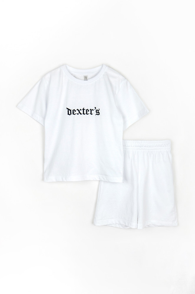 Однотонный хлопковый костюм для детей на лето: футболка и шорты Dexterʼs