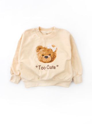 Тёплый костюм Cute Bears для девочки с джемпером и штанами палаццо