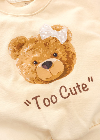 Тёплый костюм Cute Bears для девочки с джемпером и штанами палаццо