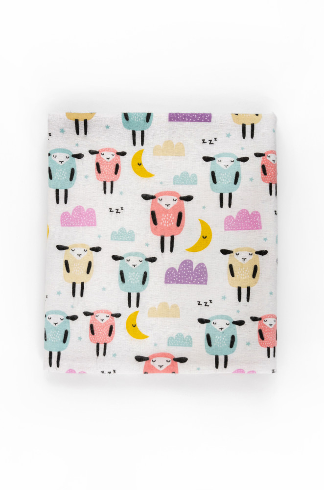 Pieluszka flanelowa dla niemowląt Cute Sheep