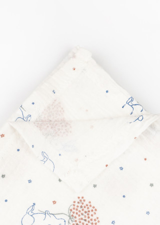 Пелёнка из муслина с принтом зайчиков для малыша