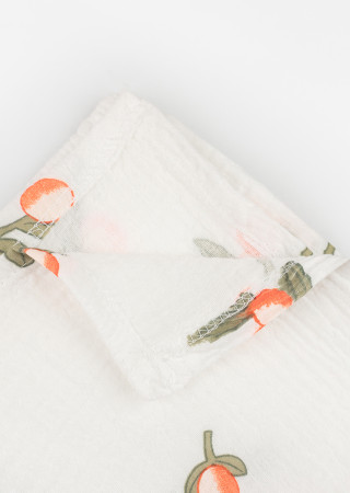 Lightweight Muslin Swaddle Blanket with Olive Print