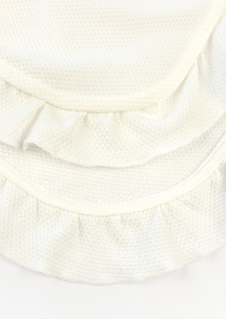 Solid Color Baby Blanket with Ruffle, Waffle Fabric