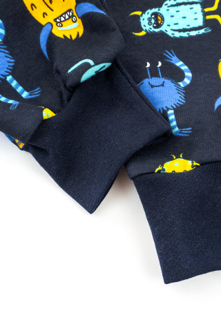 Warm Boys’ Pajama with Monsters Print