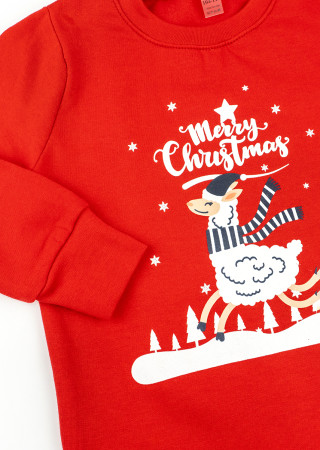 Детская пижама с принтом Christmas llama