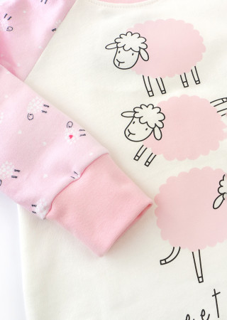Warm Girls’ Pajamas Little Sheep with Brushed Fleece