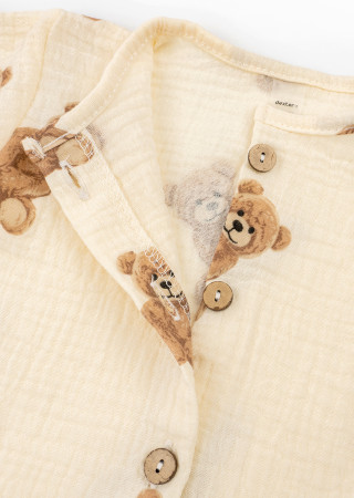 Песочник для новорожденных на пуговицах из легкого муслина