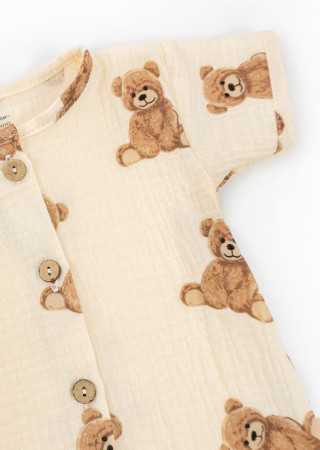 Песочник для новорожденных на пуговицах из легкого муслина