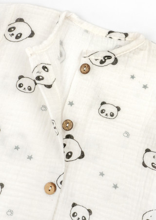 Дитячий пісочник Panda з мусліну на кокосових ґудзиках