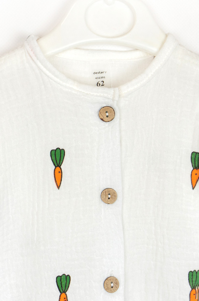 Мусліновий пісочник для малюків на ґудзиках Carrots