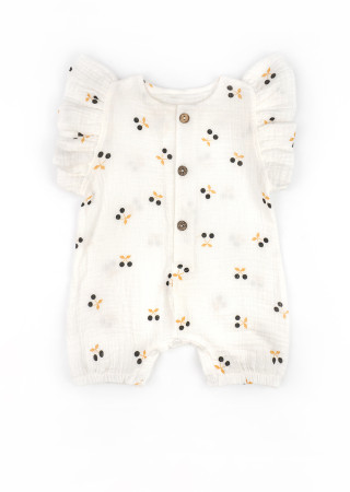 Мусліновий пісочник для дівчинки з пов'язкою у принт вишеньки