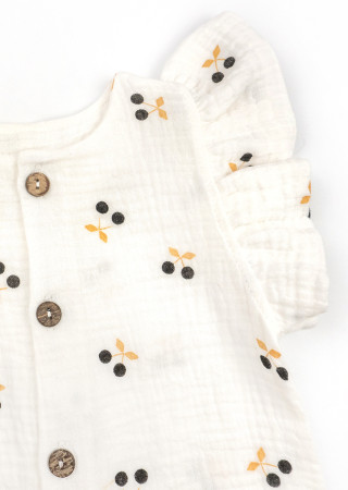 Мусліновий пісочник для дівчинки з пов'язкою у принт вишеньки