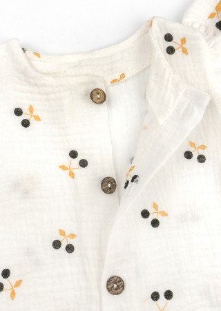 Мусліновий пісочник для дівчинки з пов'язкою у принт вишеньки