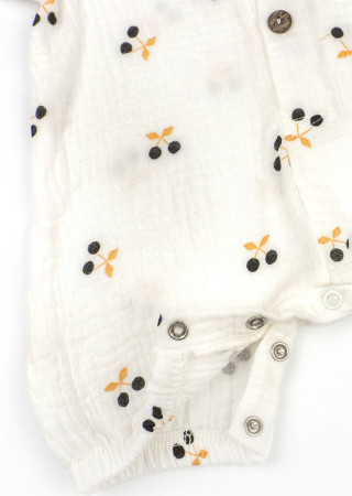 Мусліновий пісочник для дівчинки з пов'язкою у принт вишеньки