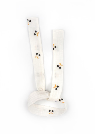 Мусліновий пісочник для дівчинки з пов'язкою у принт вишеньки