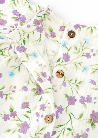 Мусліновий пісочник для дівчинки Violet Flowers з пов’язкою