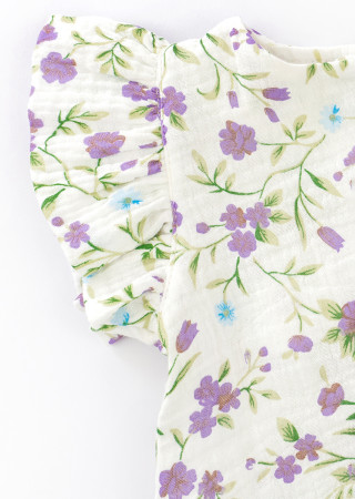 Мусліновий пісочник для дівчинки Violet Flowers з пов’язкою