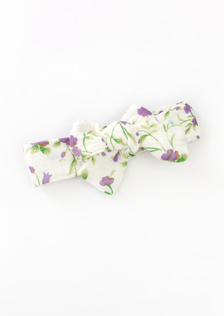 Мусліновий пісочник для дівчинки Violet Flowers з пов’язкою