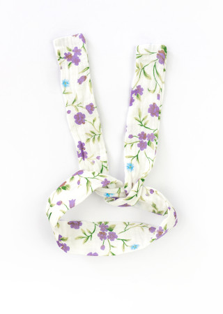 Мусліновий пісочник для дівчинки Violet Flowers з пов’язкою