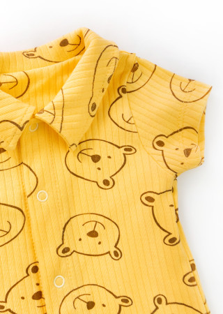 Baby Boys Romper with Collar Baby Bears Button-Up