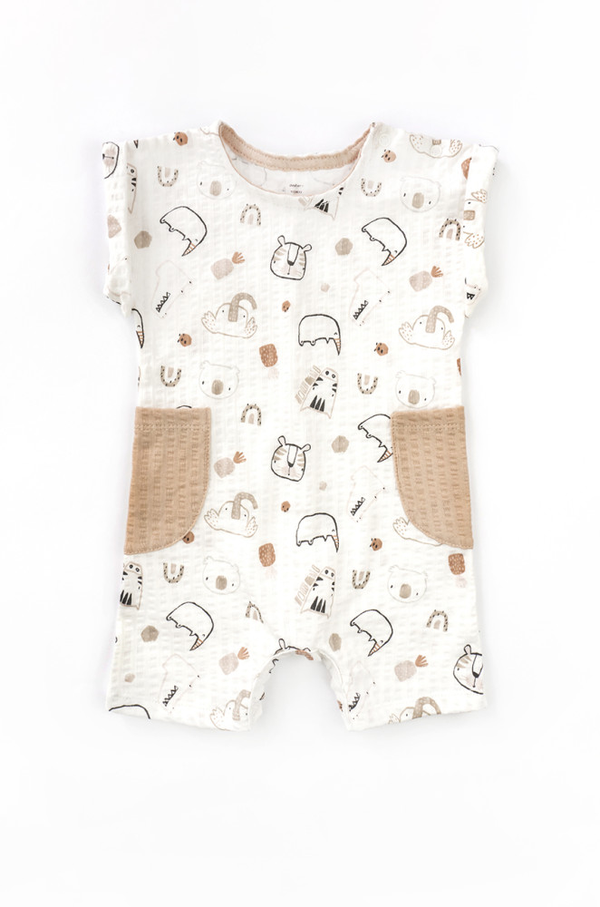 Летний хлопковый песочник для мальчика с карманами Rhino