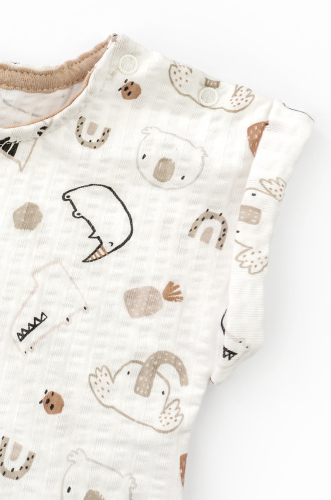 Летний хлопковый песочник для мальчика с карманами Rhino