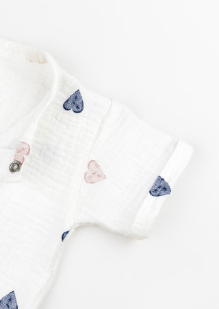 Муслиновый Песочник с рисунком в сердечки