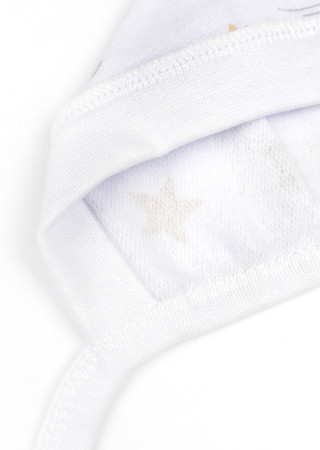 Чепчик для новонароджених On the Moon на зав’язках із зовнішніми швами