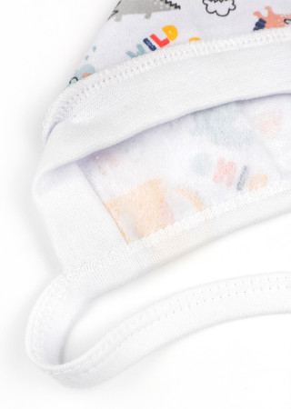 Теплий чепчик для новонароджених з начосом з динозаврами