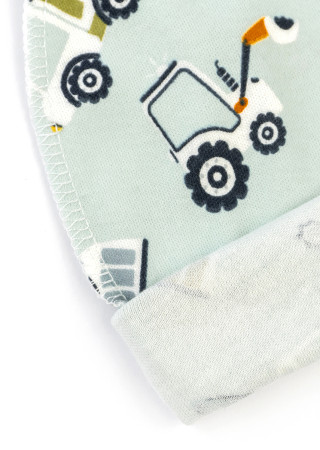 Базова шапочка для новонародженого з зовнішнім швом – принт Excavator