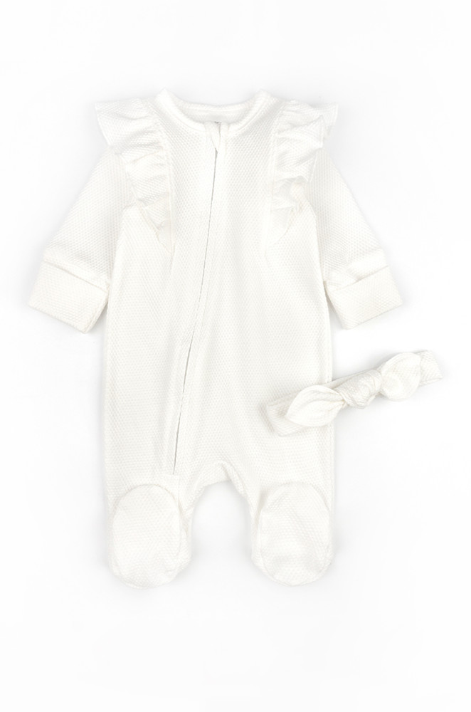 Комбинезон для девочки с крылышками на молнии с повязкой