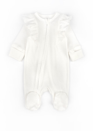 Baby Girl Jumpsuit with Decorative Wings and Headband