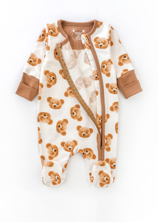 Warm Zippered Baby Romper Cute Bears