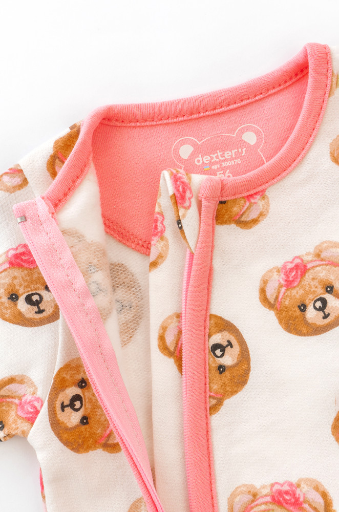 Комбинезон с начёсом для новорождённой девочки Girl Bears