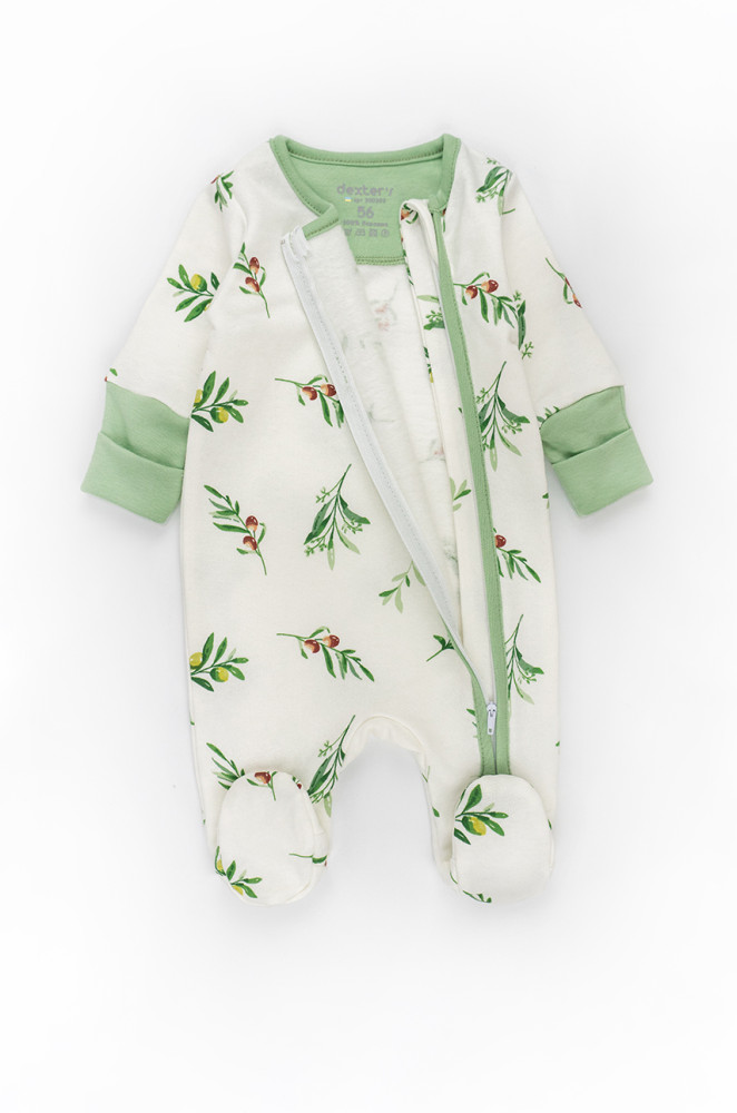 Дитячий комбінезон на блискавці з легким начосом Olive