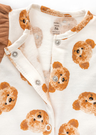 Тёплый комбинезон для новорождённой девочки Girl Bears с крылышками и повязкой