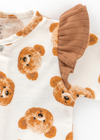 Тёплый комбинезон для новорождённой девочки Girl Bears с крылышками и повязкой