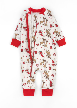 Дитячий чоловічок з начосом з різдвяним принтом на блискавці