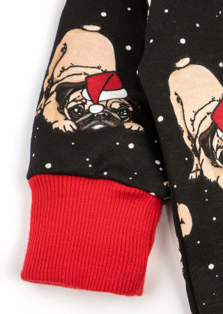 Детский трикотажный ромпер Christmas pugs на байке