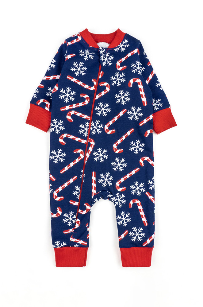 Чоловічок дитячий на блискавці з відкритими ніжками Candy cane