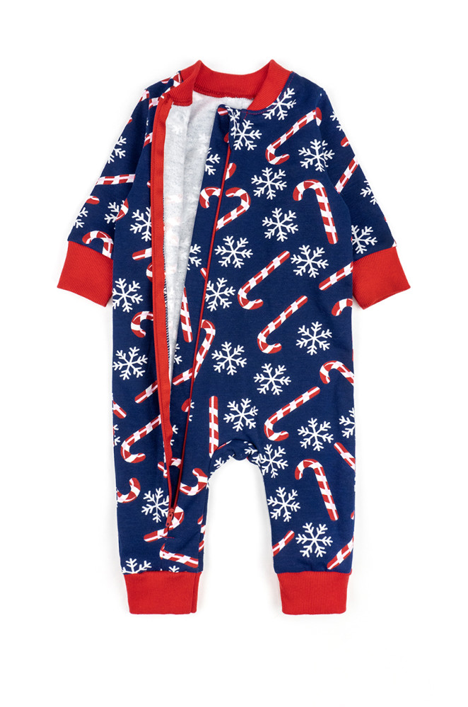 Чоловічок дитячий на блискавці з відкритими ніжками Candy cane