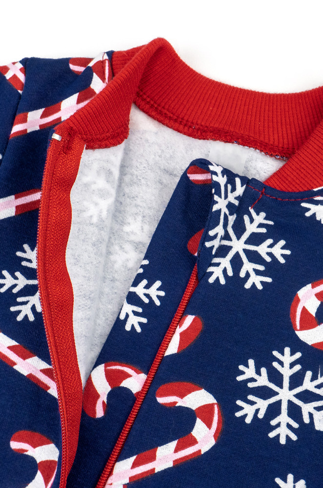 Чоловічок дитячий на блискавці з відкритими ніжками Candy cane