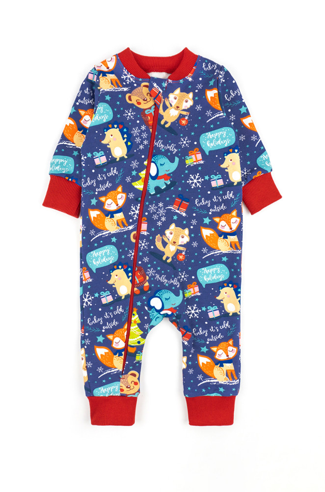 Трикотажний чоловічок з начосом та різдвяним малюнком Christmas toys