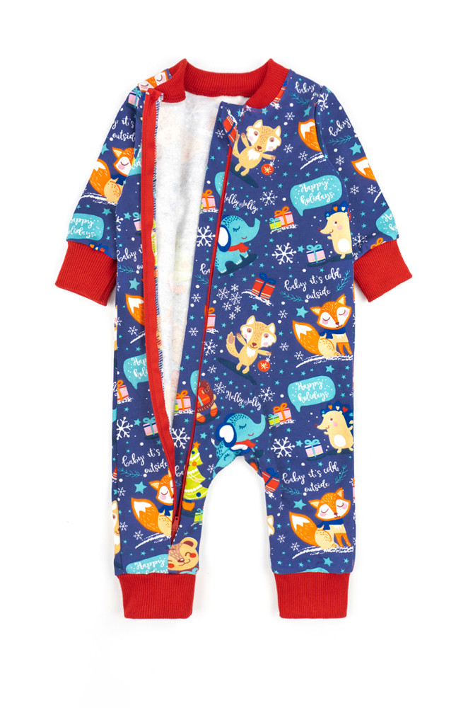 Трикотажний чоловічок з начосом та різдвяним малюнком Christmas toys