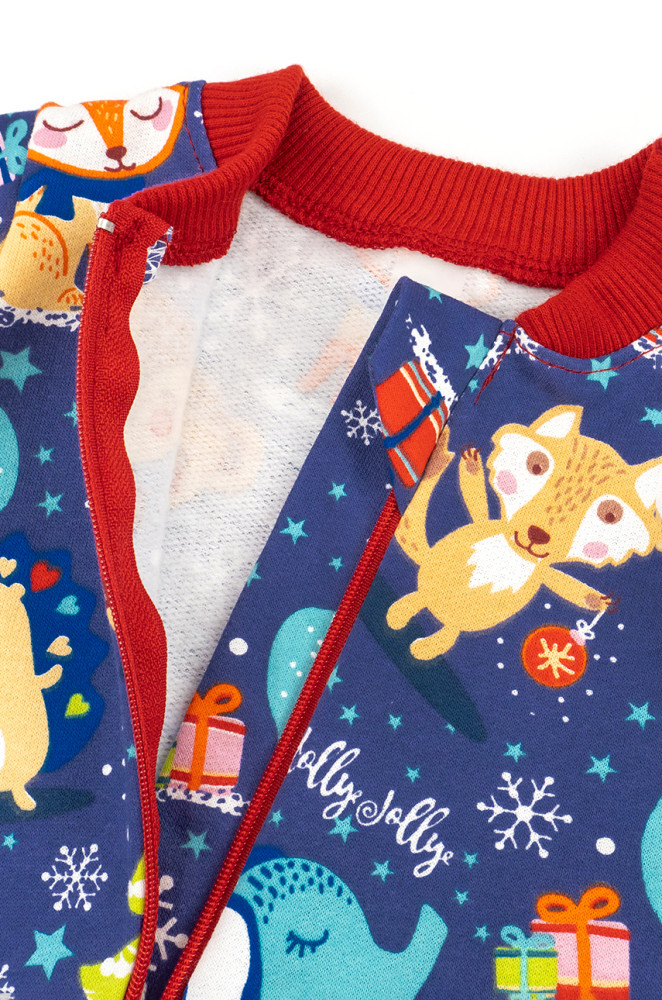 Трикотажний чоловічок з начосом та різдвяним малюнком Christmas toys