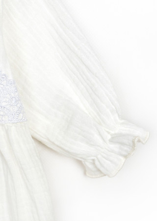 Комбинезон из муслина для девочки с кружевом