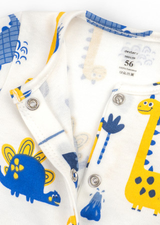 Хлопковый комбинезон для новорожденного с динозаврами